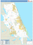 Deltona-Daytona Beach-Ormond Beach Metro Area Wall Map Basic Style
